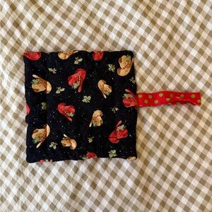 Black Cowgirl Hat Pot Holder with Red and Green Accents horse kitchen